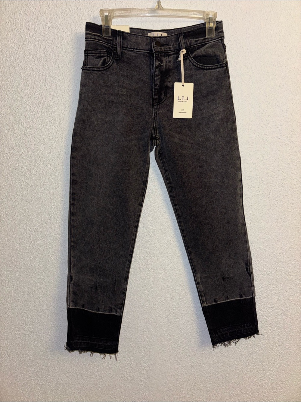L.T.J Black Washed Ankle Crop Jeans